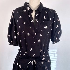 Lucky Brand Camille Shirt Dress Black Multi